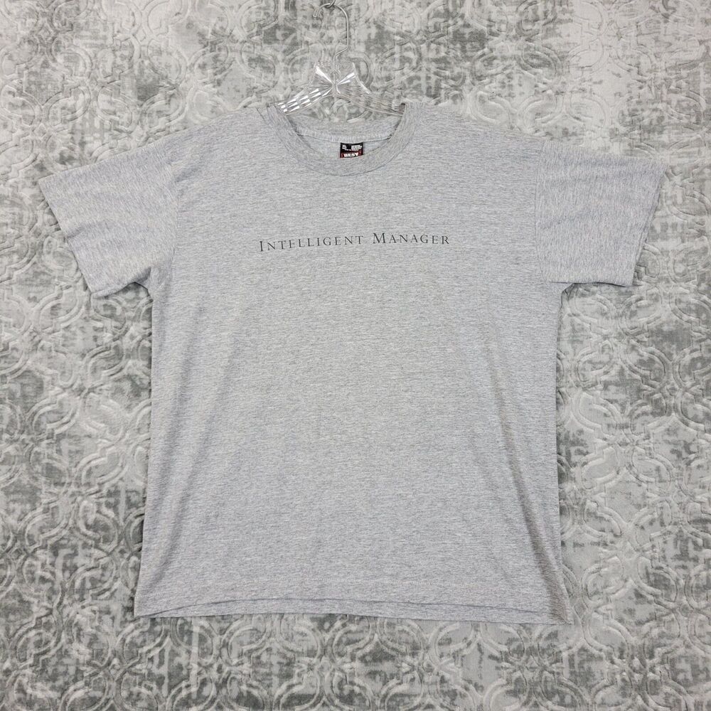 Vintage Compaq Computer T-Shirt Mens XL Extra Large Gray Intelligent Manager